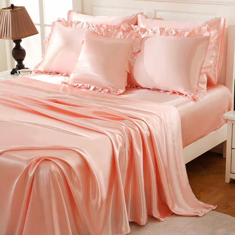 Set tempat tidur satin