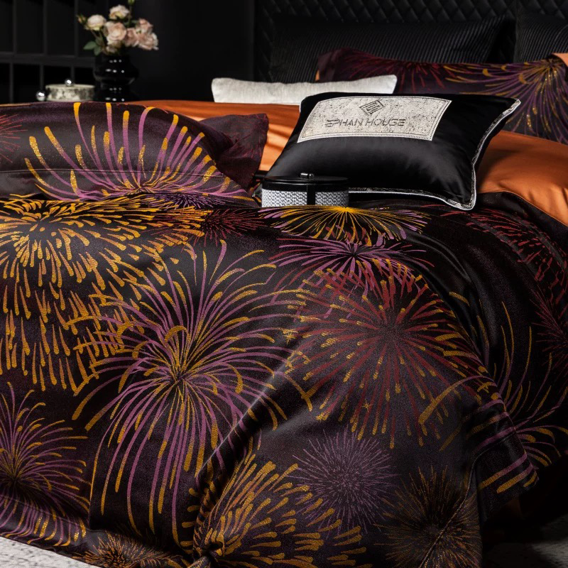 Set Tempat Tidur Cetak Microfiber Poliester 100% Ultra Lembut