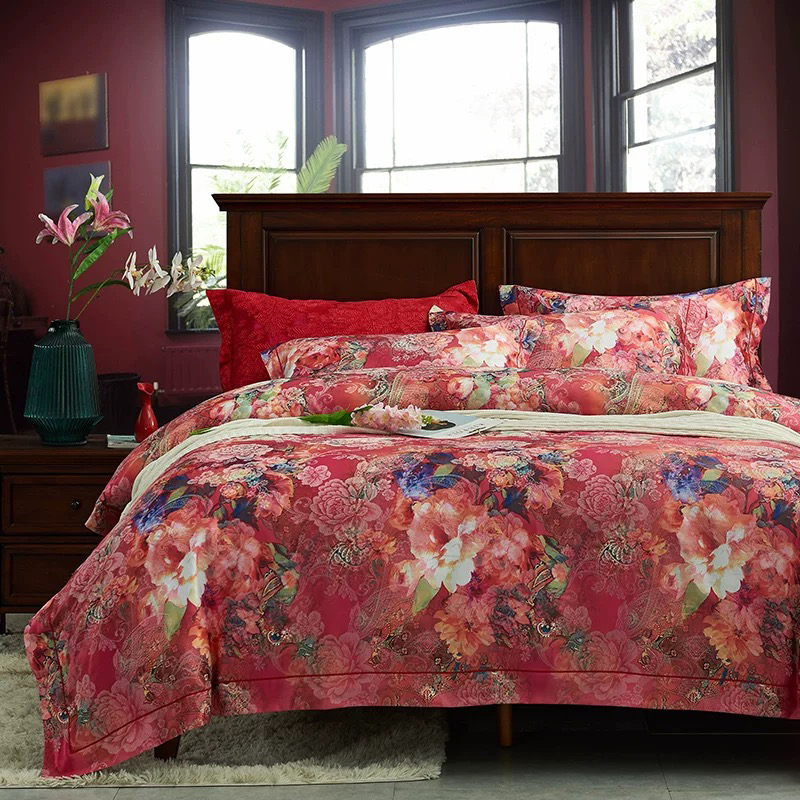 Set Tempat Tidur Cetak Microfiber Poliester 100% Ultra Lembut