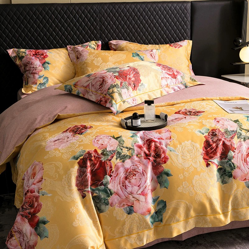 Set Tempat Tidur Cetak Microfiber Poliester 100% Ultra Lembut