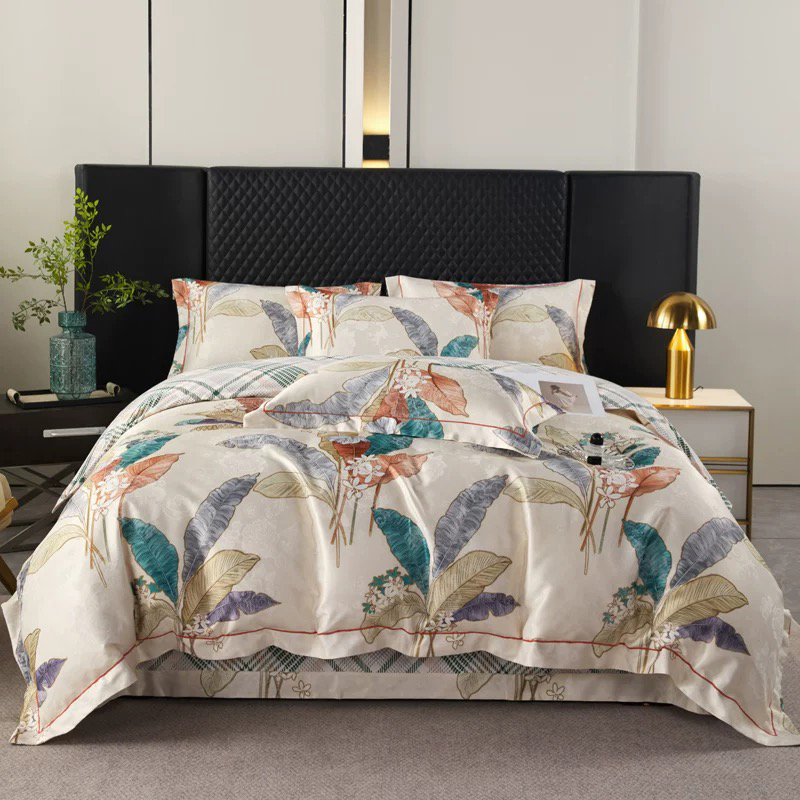 Set Tempat Tidur Cetak Microfiber Poliester 100% Ultra Lembut