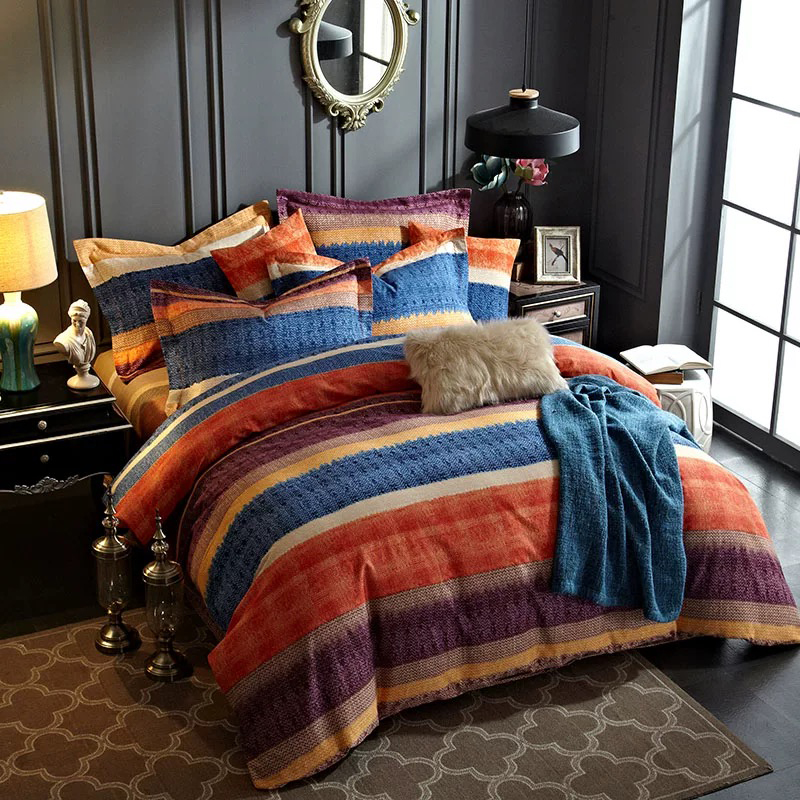Set Tempat Tidur Cetak Microfiber Poliester 100% Ultra Lembut